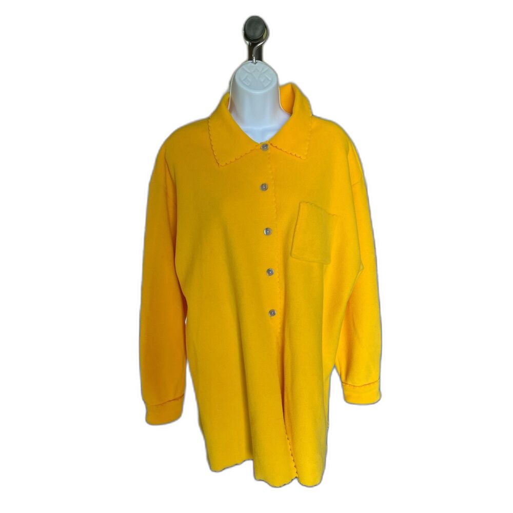 Vintage Express Athletique Women's Yellow Button Front Jacket Size Large